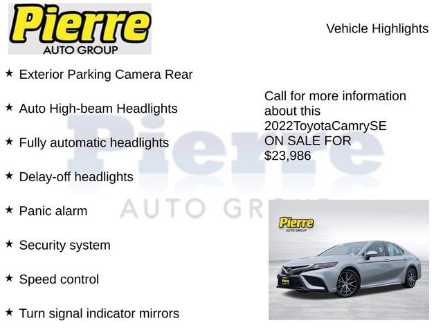Used 2022 Toyota Camry SE FWD image 14