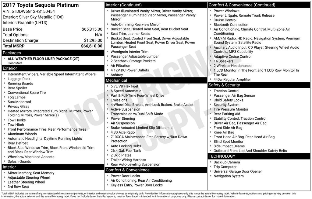 Used 2017 Toyota Sequoia Platinum AWD/4WD image 2