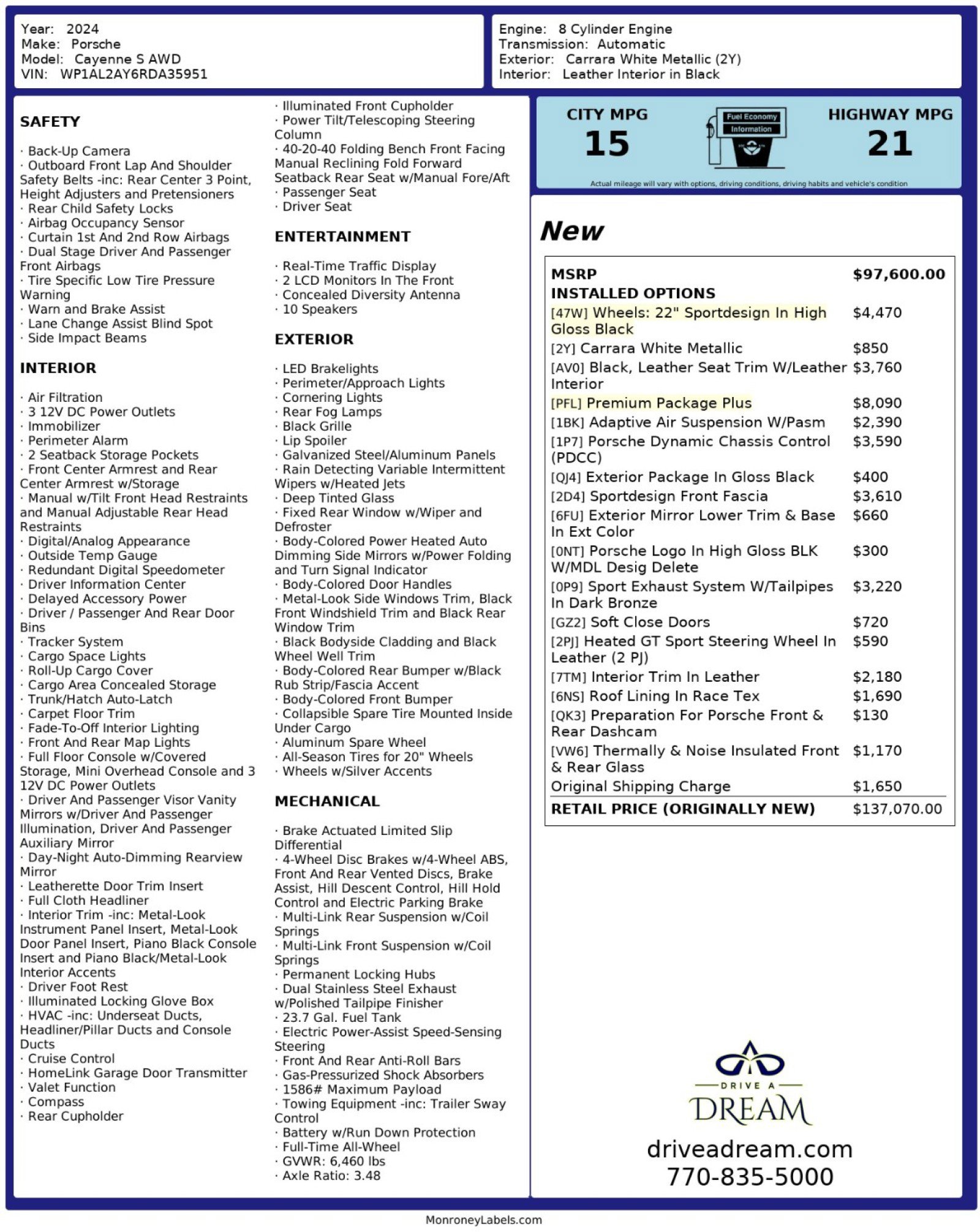 Used 2024 Porsche Cayenne S w/ Premium Package Plus image 56