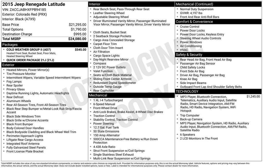 Used 2015 Jeep Renegade Latitude w/ Cold Weather Group II FWD image 32