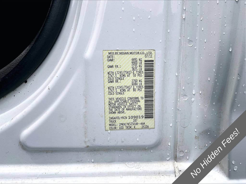 Used 2012 Nissan NV 3500 SV w/ Side Curtain Airbag Pkg RWD image 25