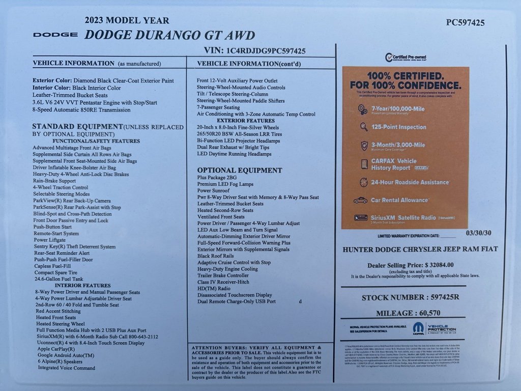 Certified 2023 Dodge Durango GT image 2