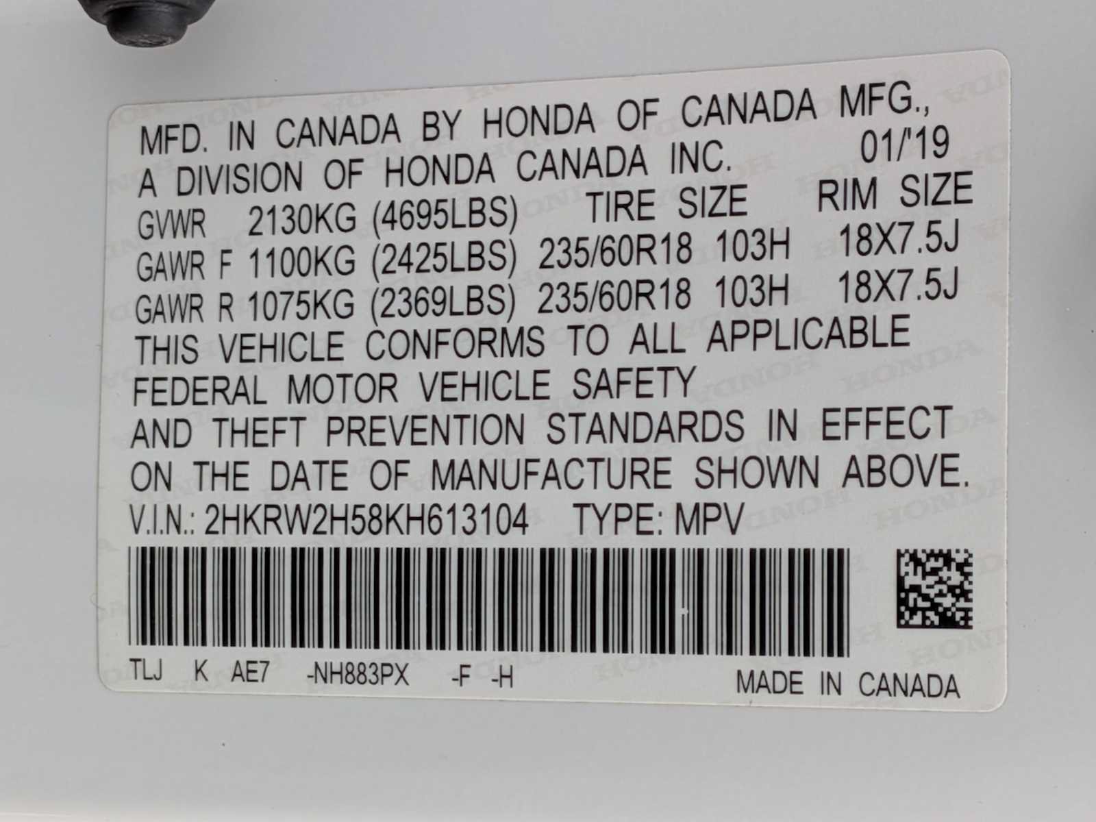 Certified 2019 Honda CR-V EX image 31