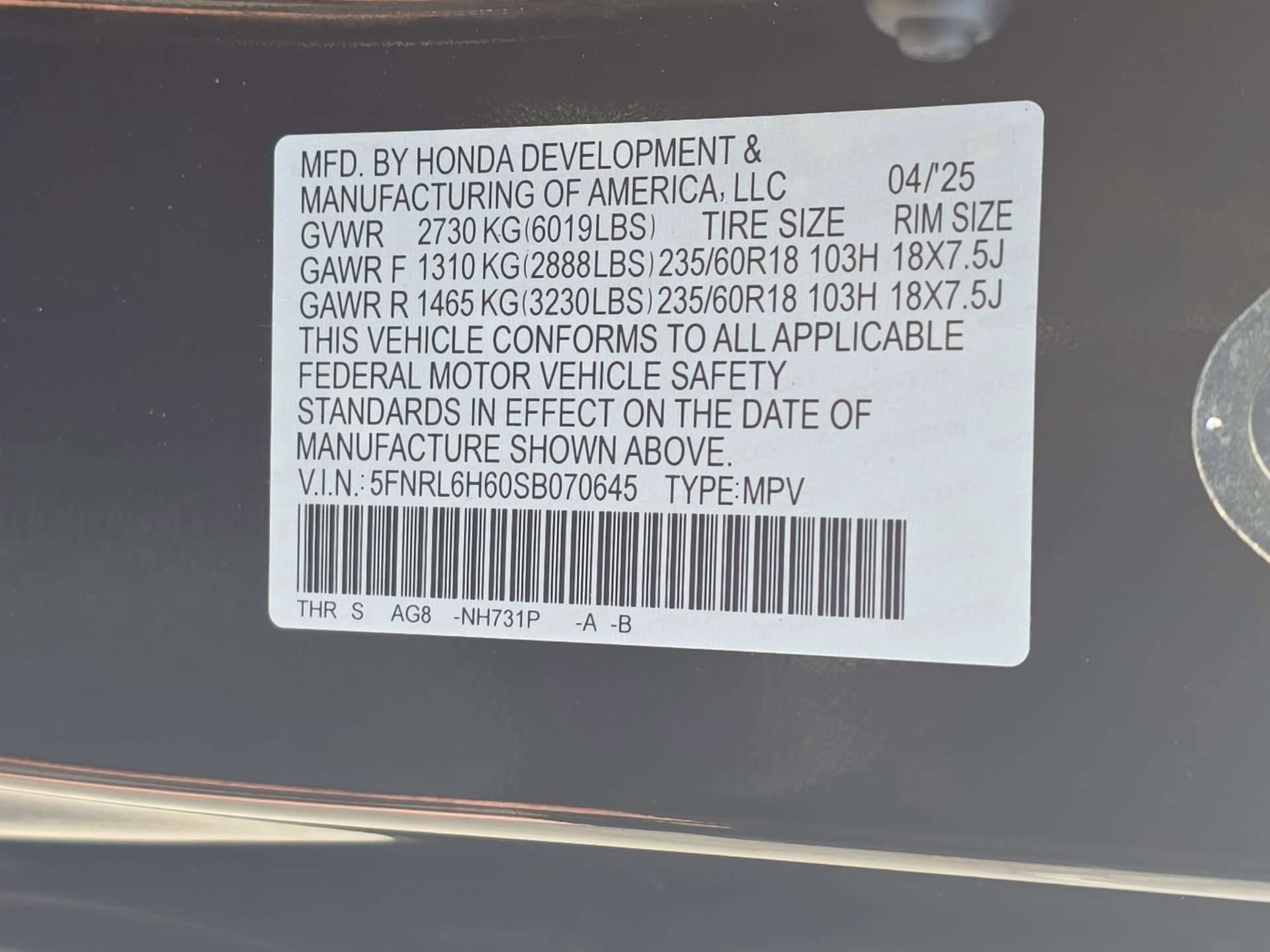 Used 2025 Honda Odyssey EX-L image 33