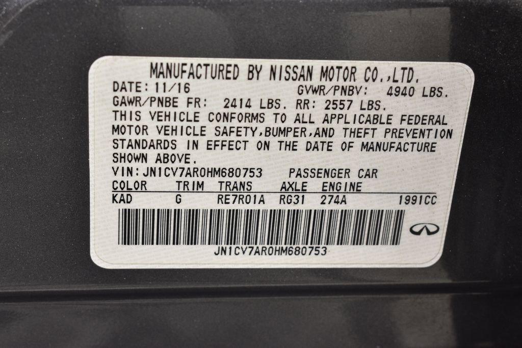 Used 2017 INFINITI Q50 2.0t w/ Moonroof Package image 40