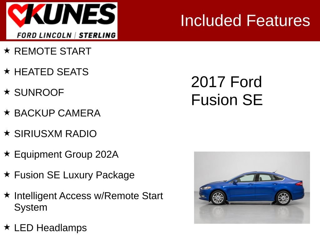 Used 2017 Ford Fusion SE w/ Fusion SE Technology Package FWD image 2