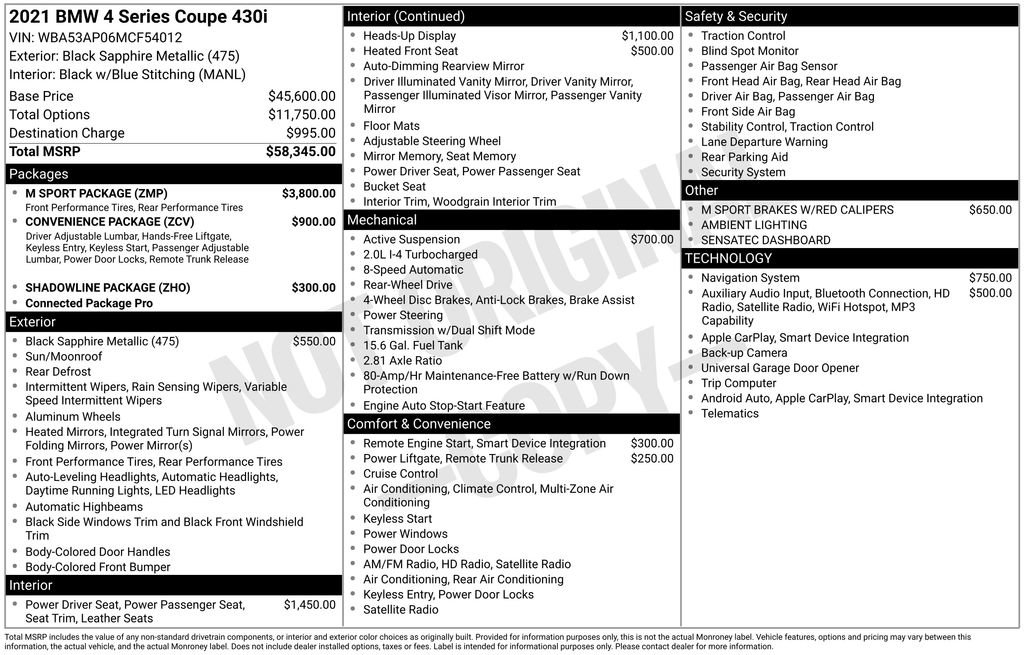 Used 2021 BMW 430i Coupe w/ M Sport Package RWD image 38