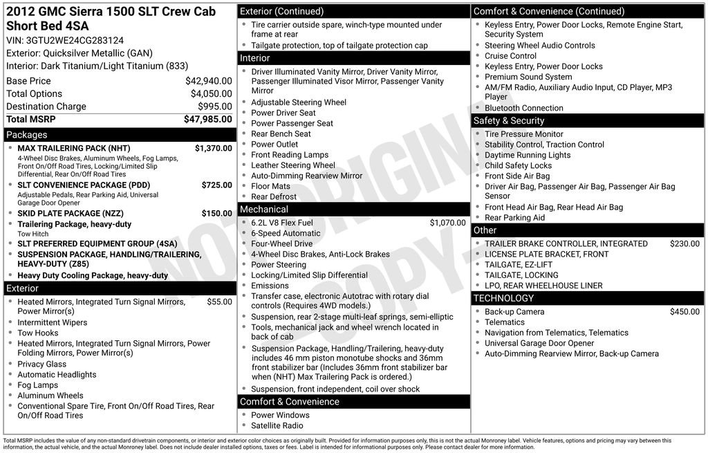 Used 2012 GMC Sierra 1500 SLT w/ Max Trailering Pack image 34