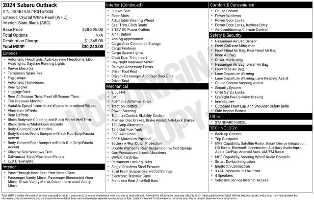 Certified 2024 Subaru Outback AWD/4WD image 27