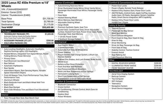 Certified 2025 Lexus RZ 450e w/ Technology Package image 41