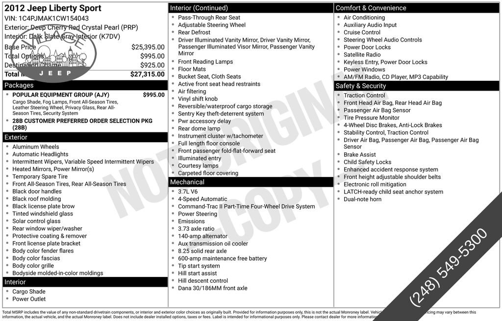 Used 2012 Jeep Liberty Sport w/ Popular Equipment Group AWD/4WD image 21