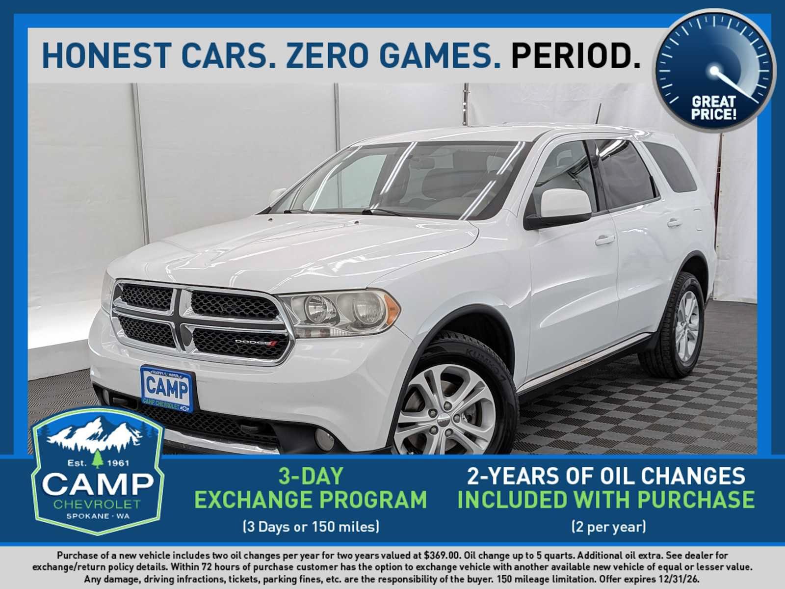 Used 2013 Dodge Durango SXT w/ Skid Plate Group