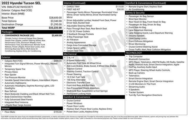 Used 2022 Hyundai Tucson SEL w/ Convenience Package AWD/4WD image 10