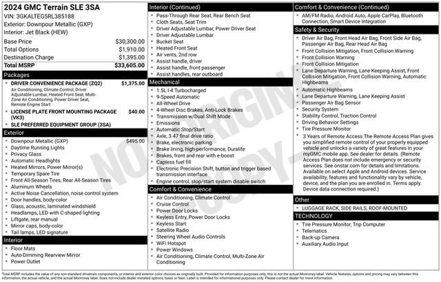 Used 2024 GMC Terrain SLE w/ Driver Convenience Package AWD/4WD image 23