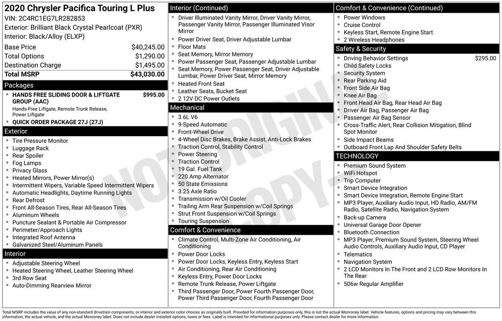 Used 2020 Chrysler Pacifica Touring-L Plus FWD image 3