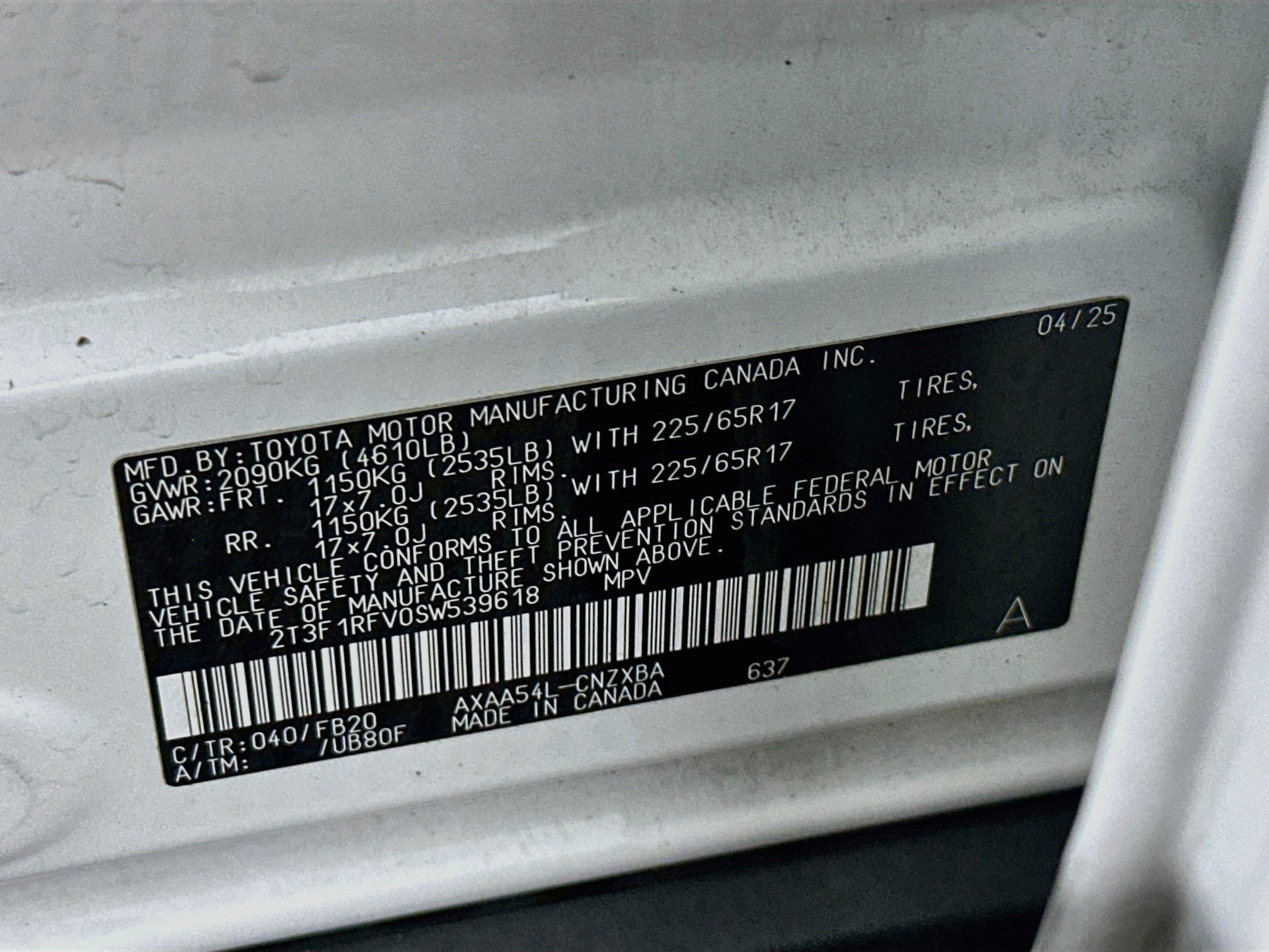 Used 2025 Toyota RAV4 LE AWD/4WD image 12