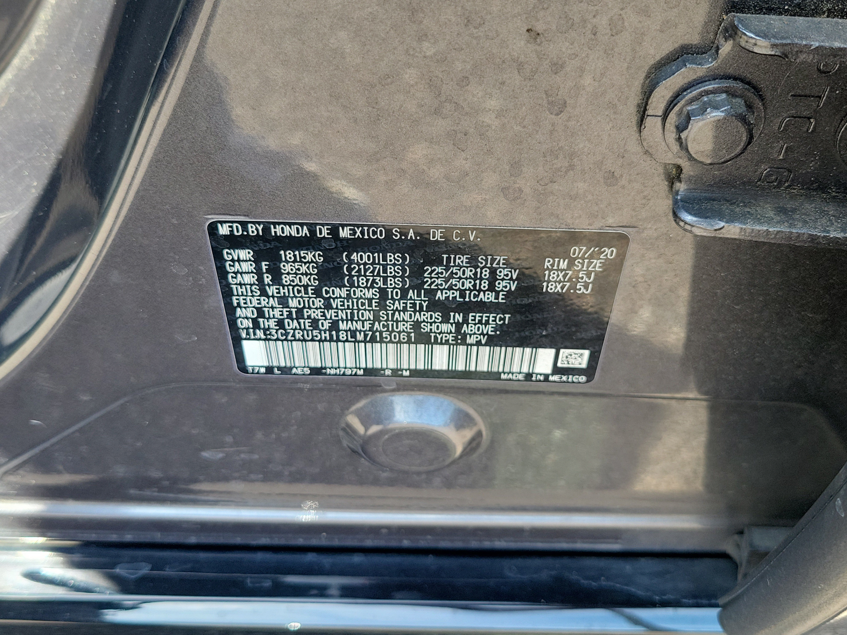 Certified 2020 Honda HR-V Sport image 31