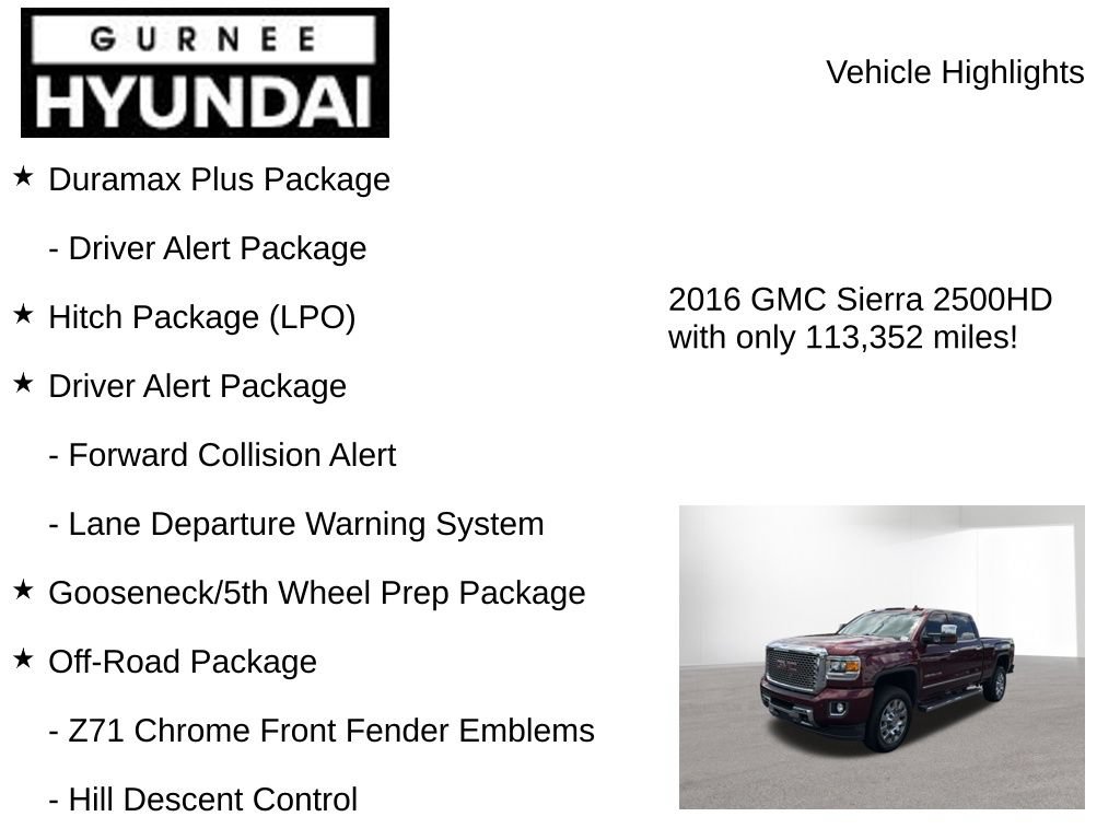 Used 2016 GMC Sierra 2500 Denali w/ Duramax Plus Package AWD/4WD image 8