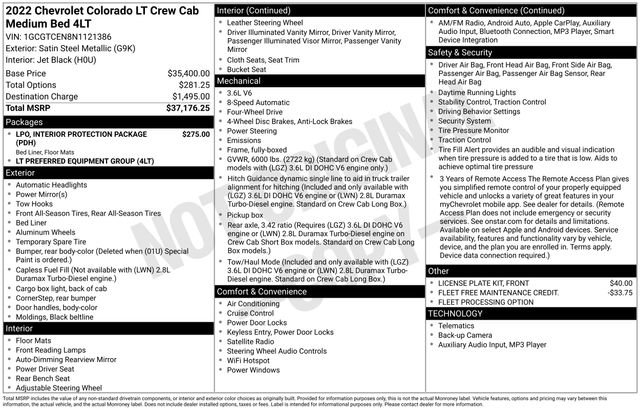 Certified 2022 Chevrolet Colorado LT image 36