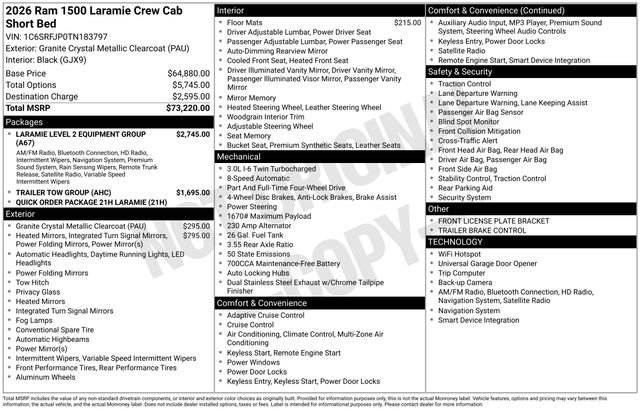 New 2026 RAM 1500 Laramie AWD/4WD image 33