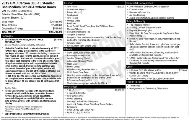 Used 2012 GMC Canyon SLE AWD/4WD image 7