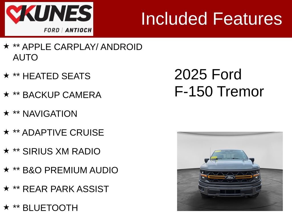 Certified 2025 Ford F150 Tremor w/ Tow/Haul Package AWD/4WD image 3