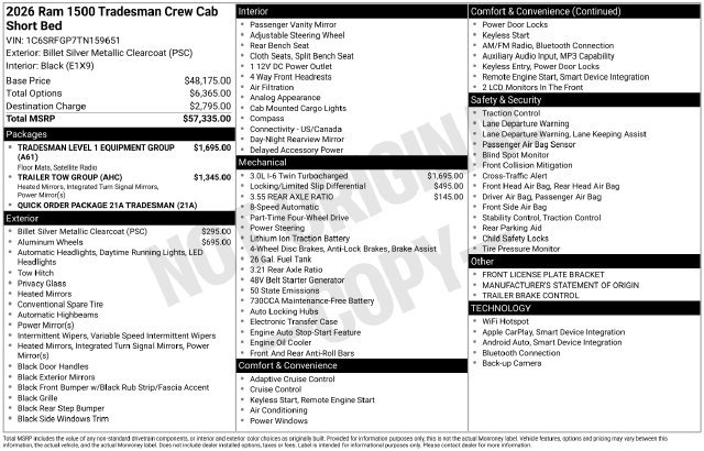 New 2026 RAM 1500 Tradesman AWD/4WD image 27