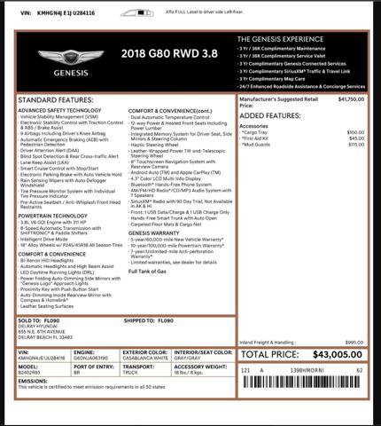 Used 2018 Genesis G80 3.8 RWD image 4
