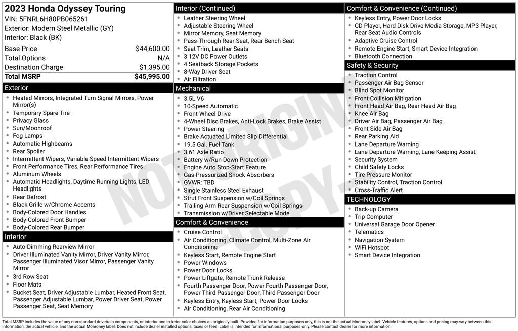 Used 2023 Honda Odyssey Touring image 42