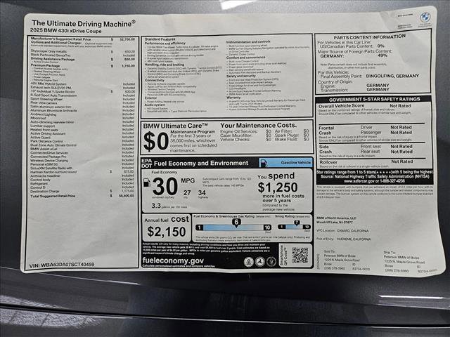 Certified 2025 BMW 430i xDrive Coupe w/ Premium Package AWD/4WD image 17