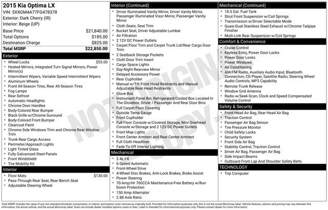 Used 2015 Kia Optima LX image 1