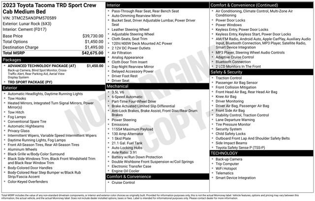 Used 2023 Toyota Tacoma TRD Sport w/ Advanced Technology Package image 6