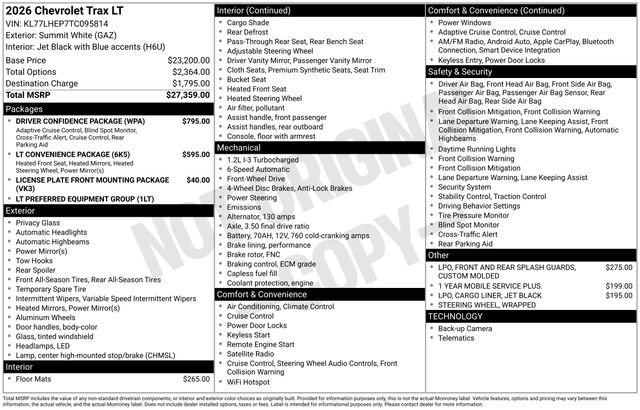 New 2026 Chevrolet Trax LT w/ Driver Confidence Package image 26
