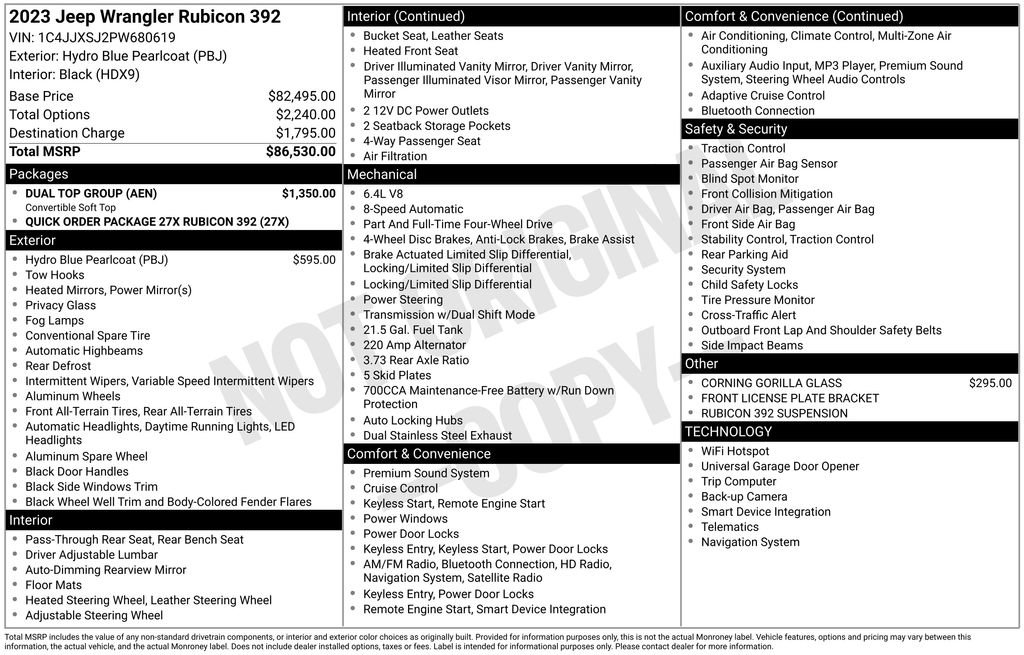 Used 2023 Jeep Wrangler Unlimited Rubicon 392 w/ Dual Top Group image 30