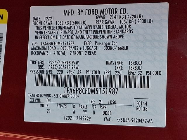 Used 2021 Ford Mustang GT w/ Enhanced Security Package RWD image 28