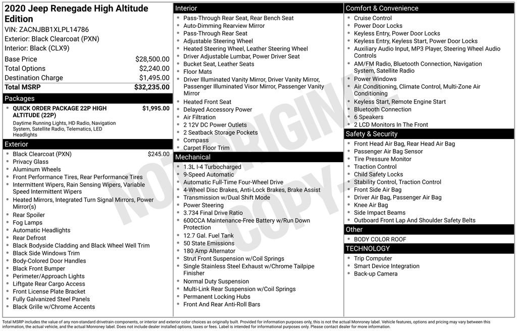 Used 2020 Jeep Renegade Altitude image 10