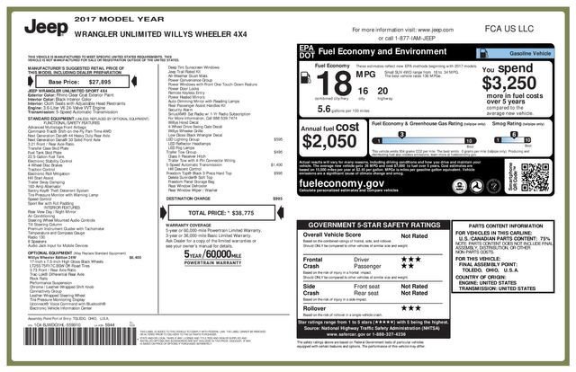 Used 2017 Jeep Wrangler Unlimited Willys image 57