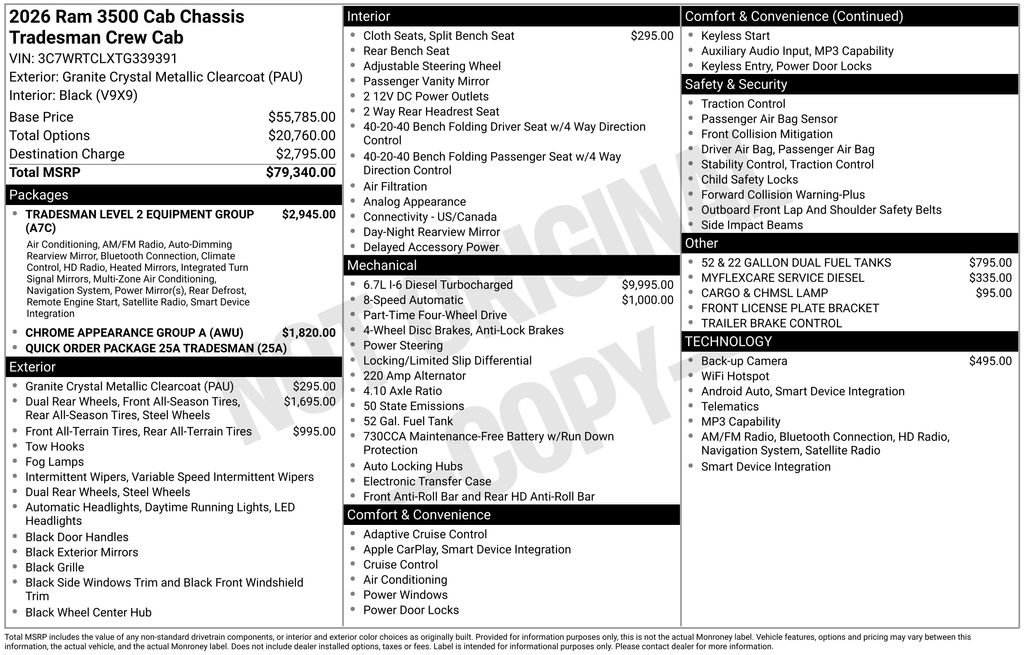 New 2026 RAM 3500 Tradesman AWD/4WD image 19