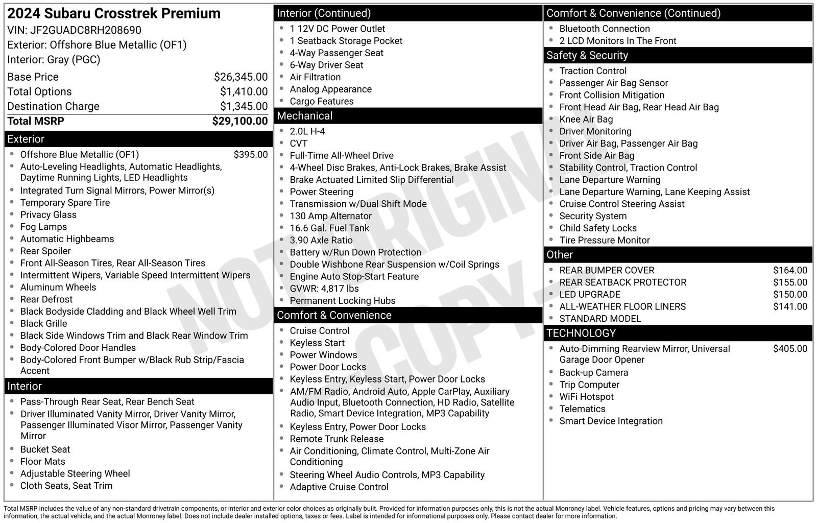 Used 2024 Subaru Crosstrek 2.0i Premium image 18