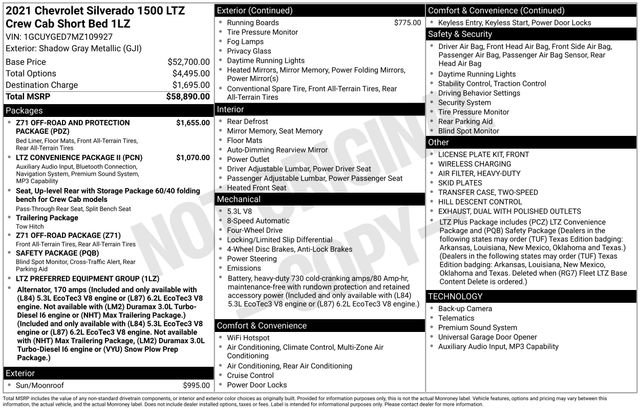 Certified 2021 Chevrolet Silverado 1500 LTZ image 32