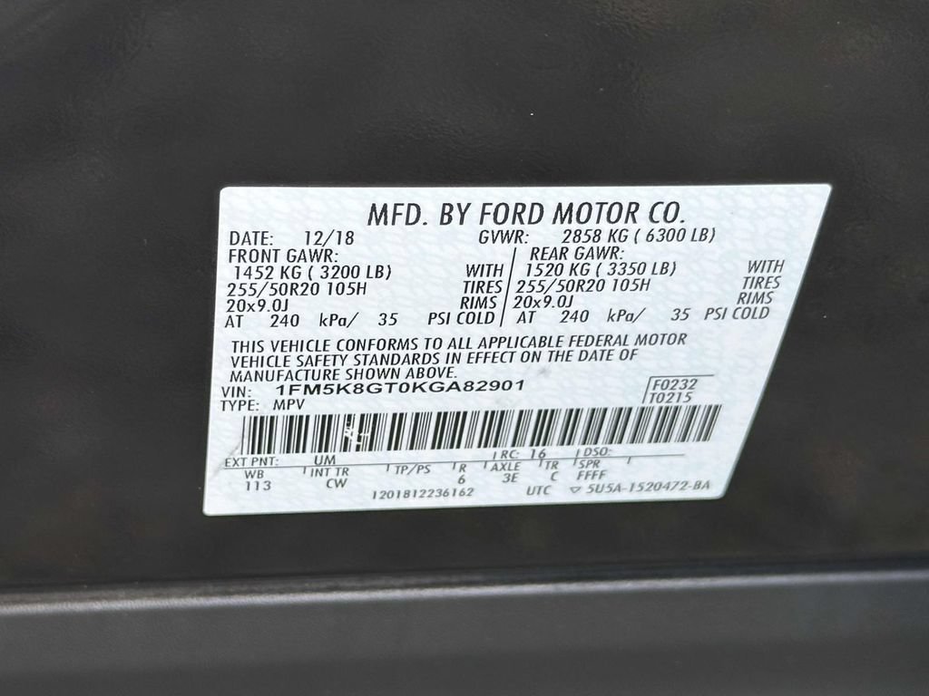 Certified 2019 Ford Explorer Sport w/ Ford Safe & Smart Package AWD/4WD image 27