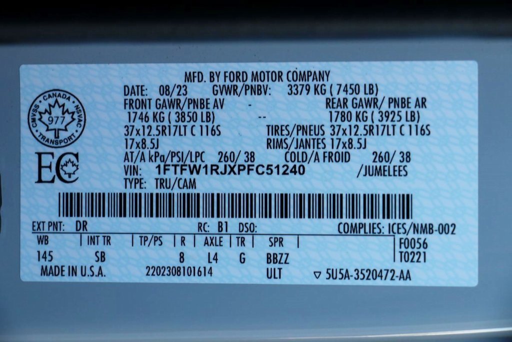 Used 2023 Ford F150 Raptor w/ Equipment Group 802A Raptor R image 42