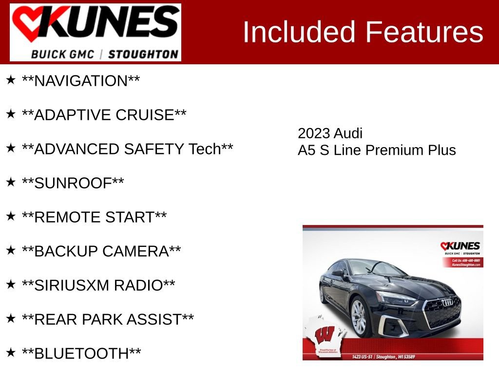 Used 2023 Audi A5 2.0T Premium Plus w/ Premium Plus AWD/4WD image 2