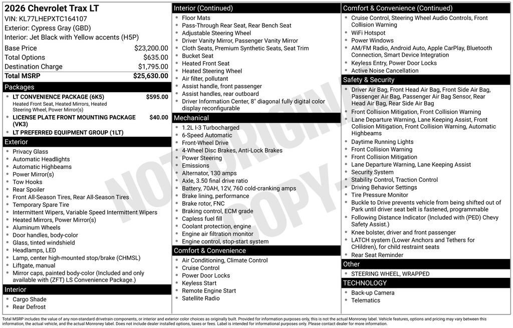 New 2026 Chevrolet Trax LT w/ LT Convenience Package FWD image 25
