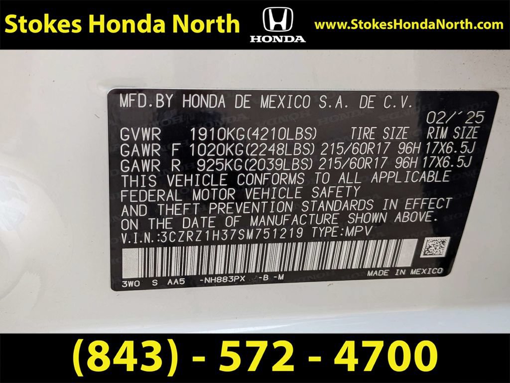 Certified 2025 Honda HR-V LX image 7