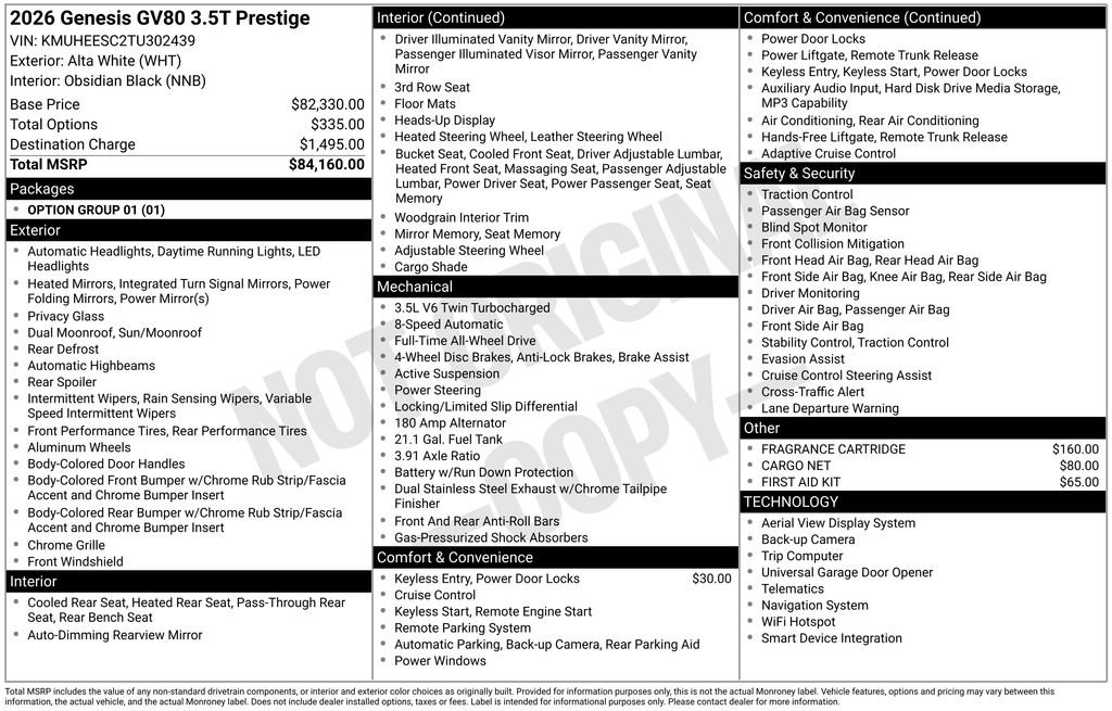 Certified 2026 Genesis GV80 3.5T Prestige AWD/4WD image 19