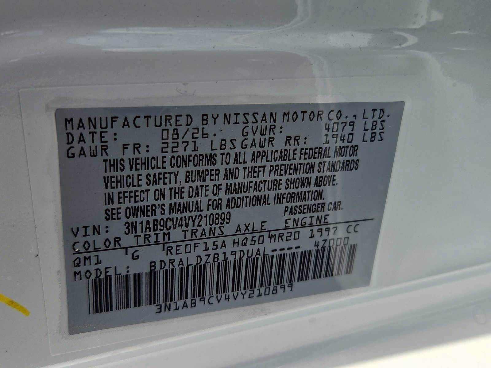 New 2027 Nissan Sentra SV w/ SV Convenience Package FWD image 15