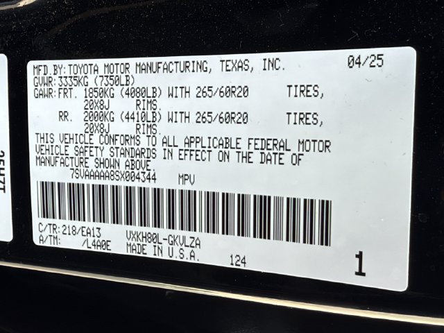 Used 2025 Toyota Sequoia Limited w/ Nightshade Package RWD image 29