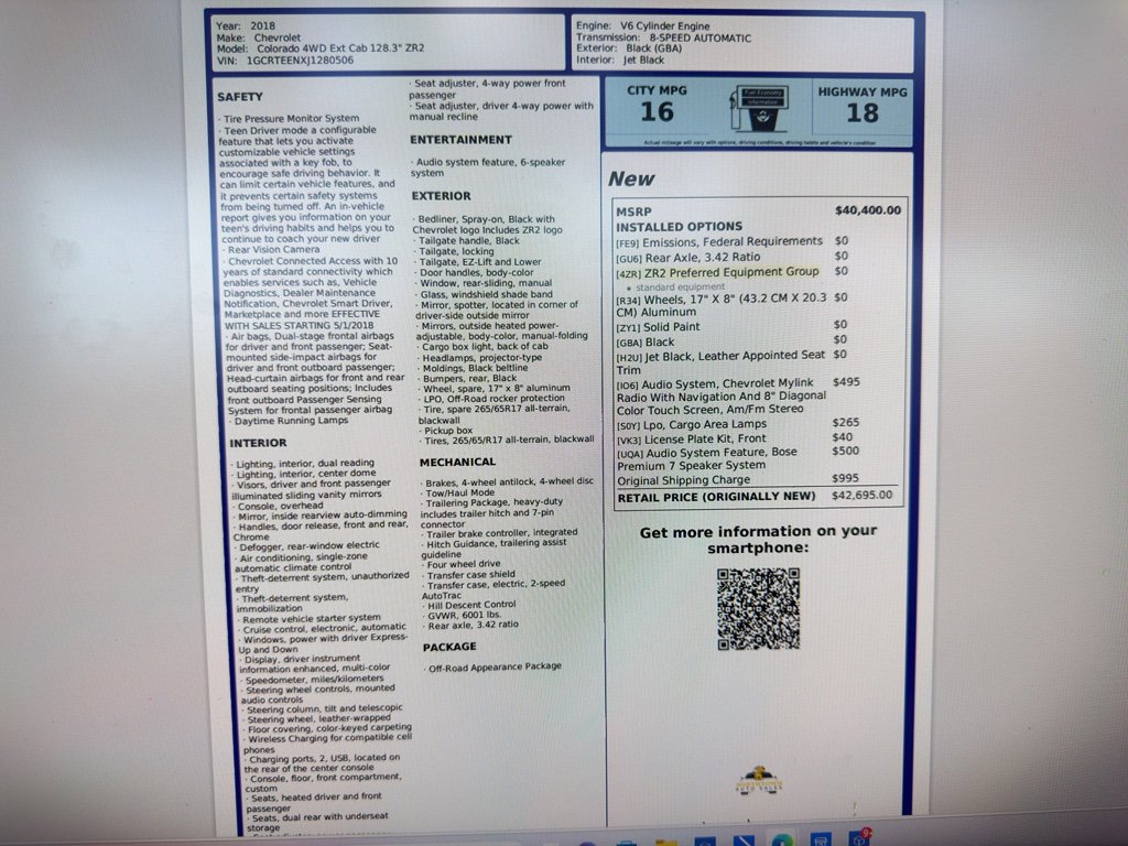 Used 2018 Chevrolet Colorado ZR2 image 17