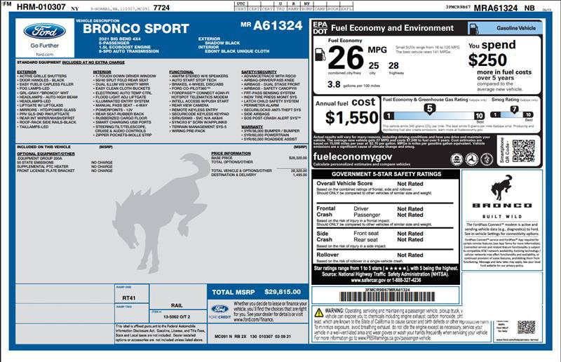 Used 2021 Ford Bronco Sport Big Bend AWD/4WD image 3